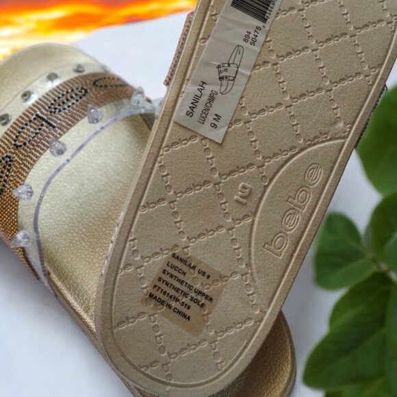 NEW - BEBE Sanilah Champagne Sandals - SZ 9 - Picture 2 of 6